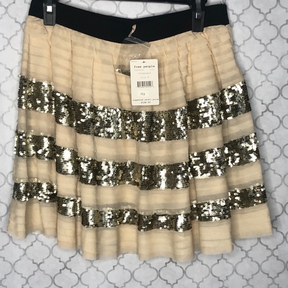 NWT Free People sequin Ruffle Skirt Medium M - Picture 2 of 5